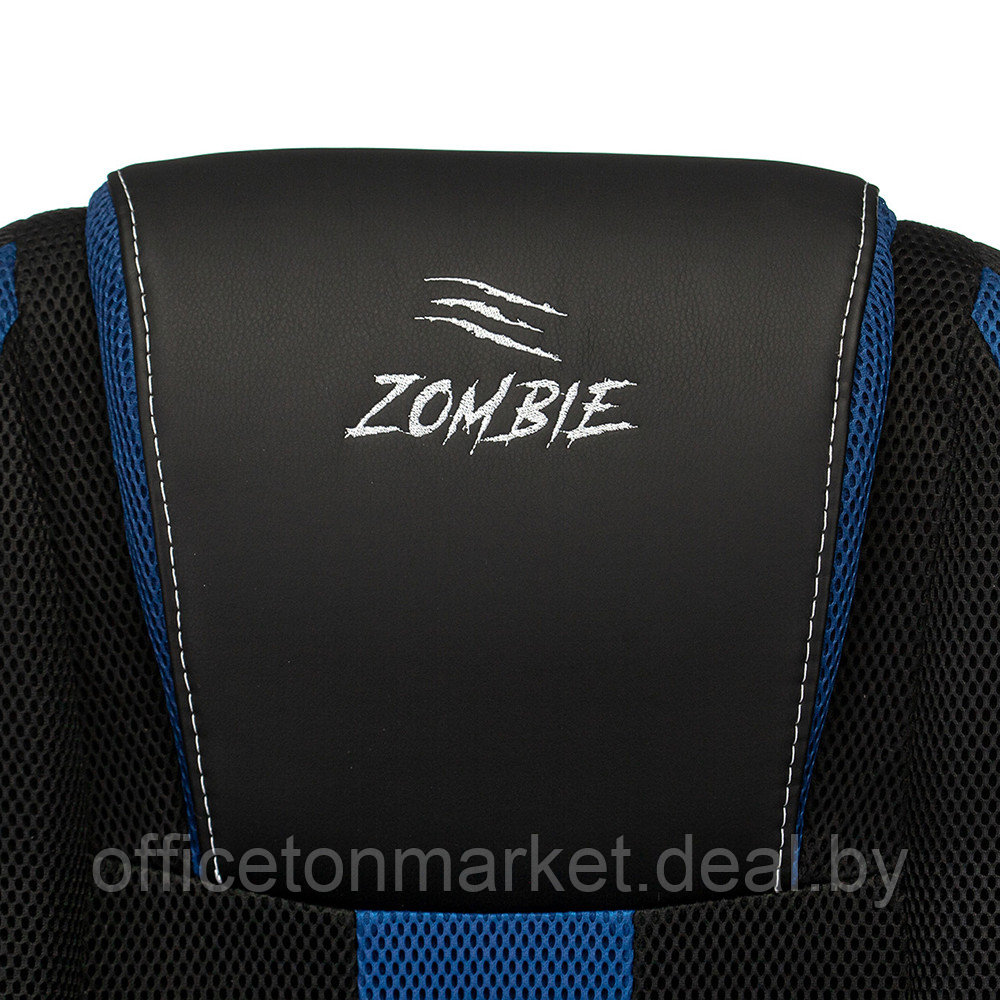 Кресло игровое "Бюрократ Zombie 9", текстиль, экокожа, пластик, черный, синий - фото 7 - id-p205601200