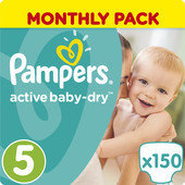 Pampers Active Baby-Dry 5 Junior (150 шт)