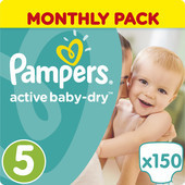Pampers Active Baby-Dry 5 Junior (150 шт) - фото 1 - id-p206006870
