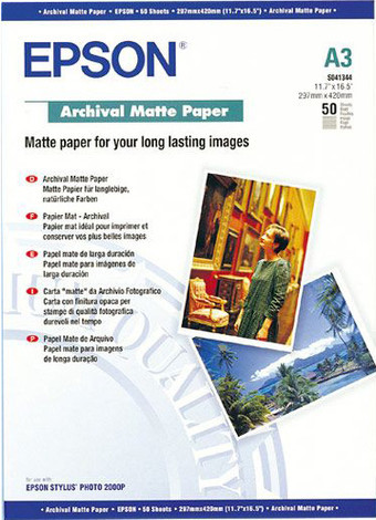Epson Archival Matte Paper A3 192г/м2 50л (C13S041344) - фото 1 - id-p206022691