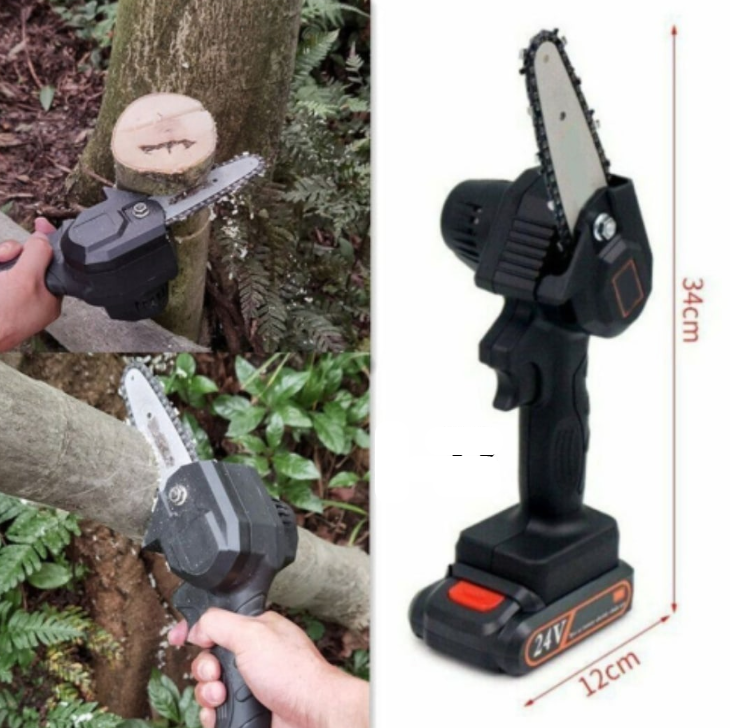 Мини-пила аккумуляторная цепная Mini Electric Chainsaw - фото 4 - id-p206046403