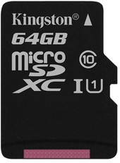 Kingston microSDXC UHS-I (Class 10) 64GB [SDC10G2/64GBSP] - фото 1 - id-p206024141