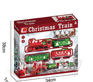 Детская железная дорога свет+звук, Рождественский большой игрушечный поезд, Christmas train, игрушка паровоз - фото 2 - id-p206081372