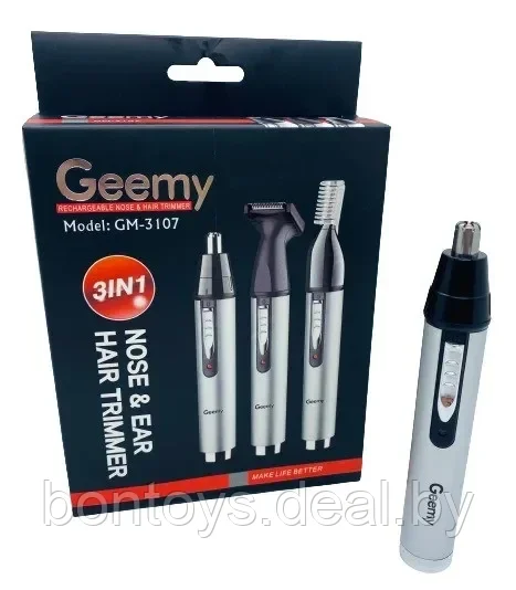 Триммер для волос GEEMY GM-3107 для носа ушей бороды и головы 3 в 1 - фото 2 - id-p206081404