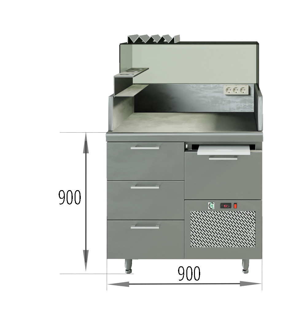 Станция для бургеров холодильная LARK 900×750 - фото 2 - id-p206082973