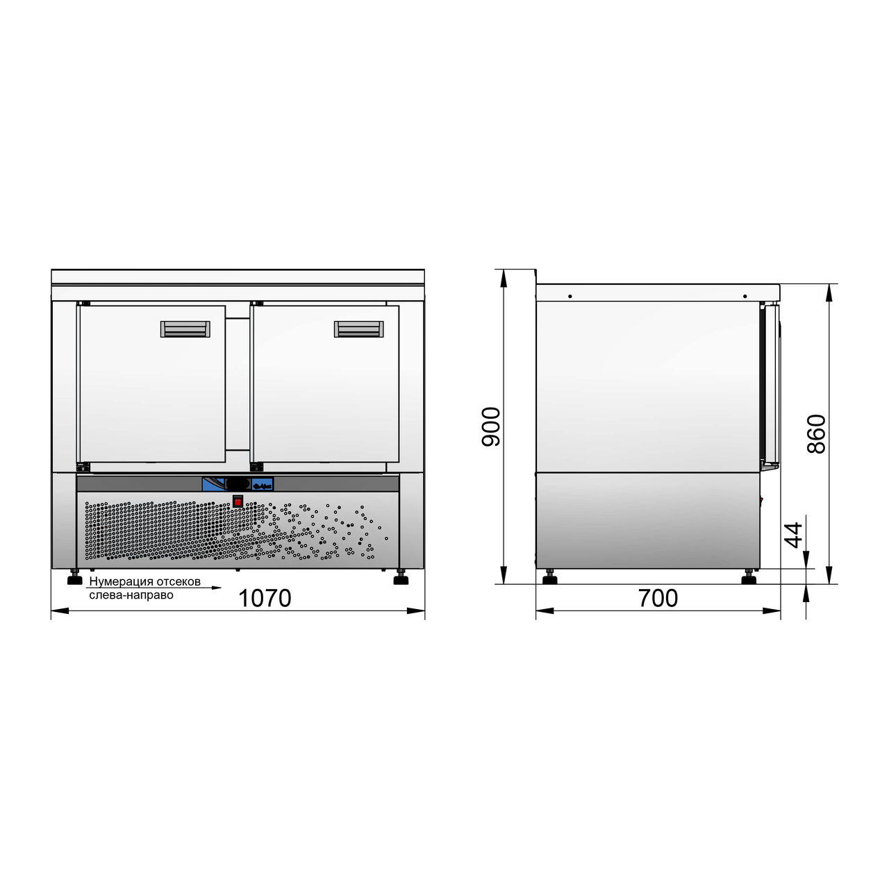 Холодильный стол Abat СХС-70Н-01 (дверь, дверь) без борта - фото 4 - id-p206082999