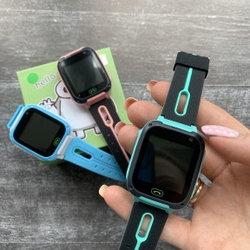 Детские умные часы SMART BABY S4 с функцией телефона Зеленые с черным