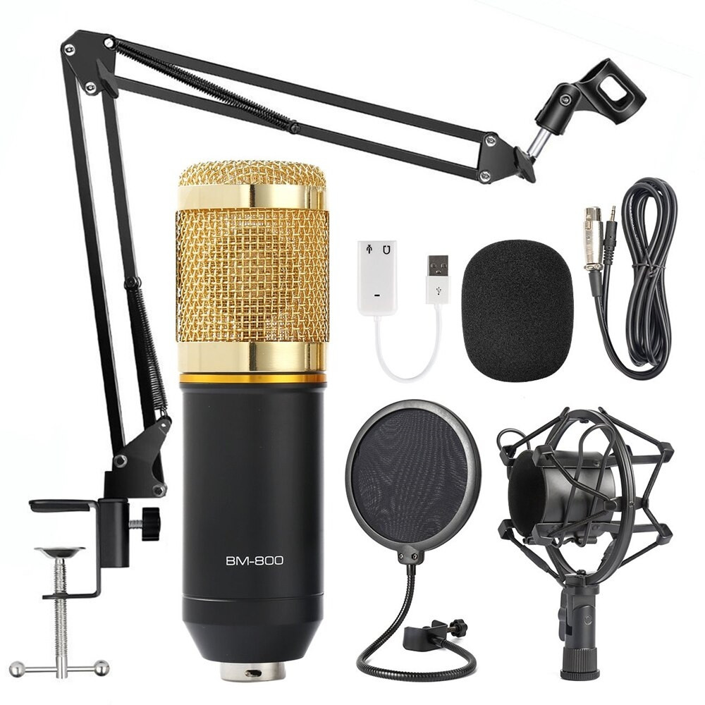 Студийный микрофон для домашней звукозаписи, караоке, стриминга и блогинга BM-800 в комплекте с микшерным - фото 10 - id-p143515172