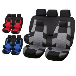 Комплект чехлов на автомобильные сидения Car Seat Cover 9 предметов (чехлы для автомобиля) Серые
