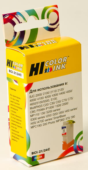 Картридж BCI-24C/ 6882A002 (для Canon BJ-S200/ PIXMA iP1500/ MP110/ MP410/ MP430) Hi-Black, цветной
