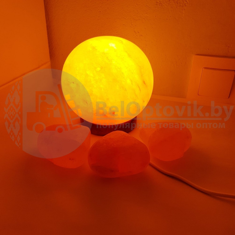 Солевой (соляной) ионизирующий светильник-ночник «Шар» 2,5 3 кг - фото 4 - id-p206143228