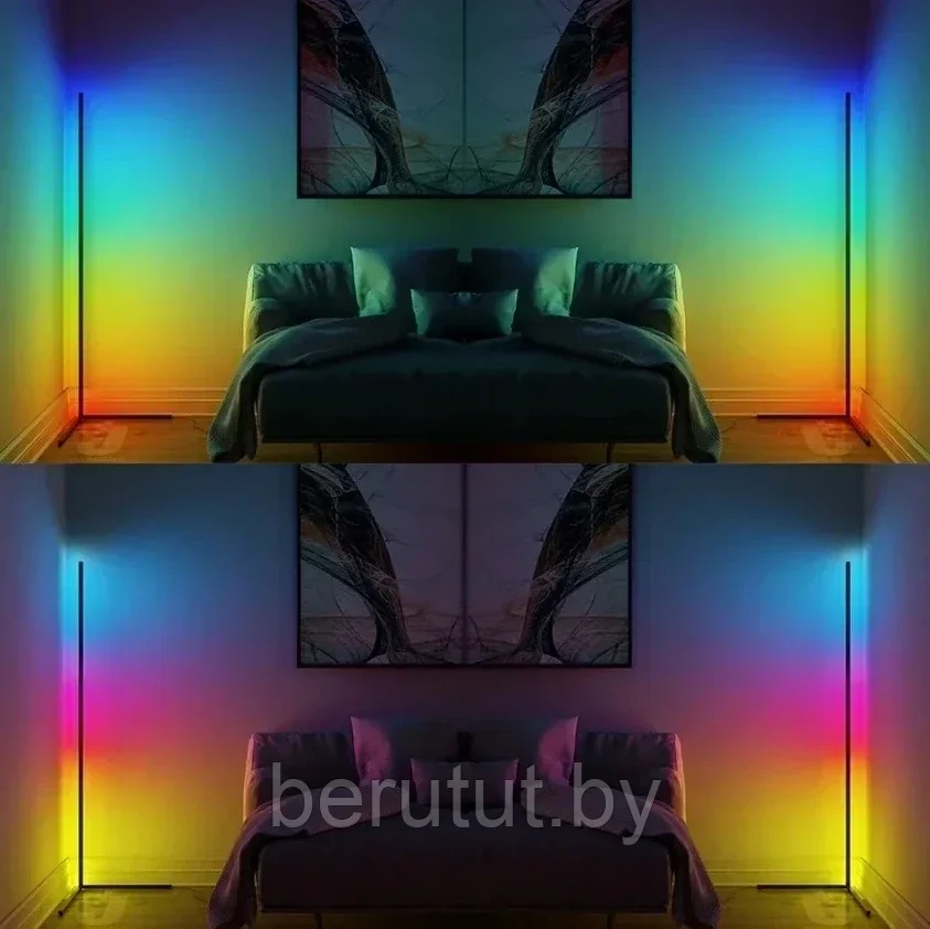 Напольный светильник RGB, лампа напольная светодиодная 100 см - фото 6 - id-p206152864