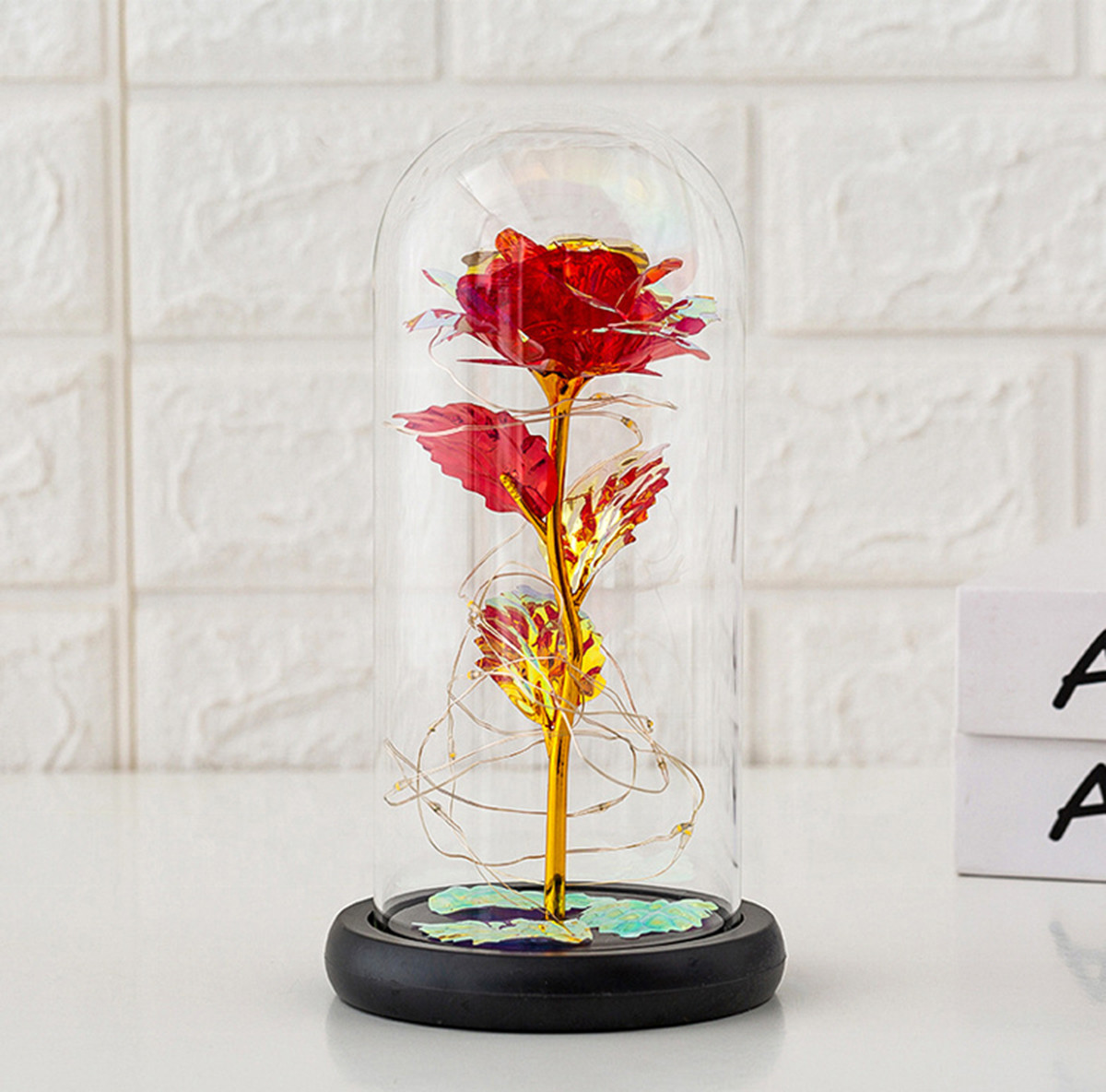 Вечная роза в стеклянном абажуре с подсветкой SiPL - фото 4 - id-p206163201