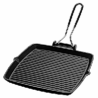 Сковорода-гриль квадрат. чугун; L=24,B=24см; черный