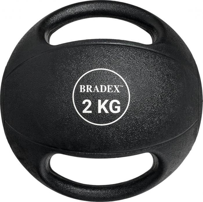 Медбол двуручный, Bradex SF 0761, 2кг (Medicine Ball with Dual Grip 2KG)