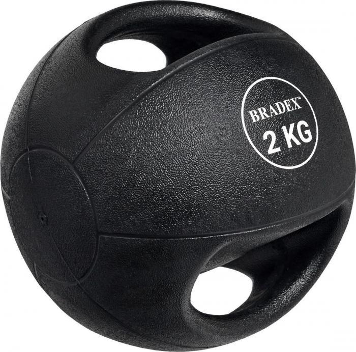 Медбол двуручный, Bradex SF 0761, 2кг (Medicine Ball with Dual Grip 2KG) - фото 2 - id-p169747376