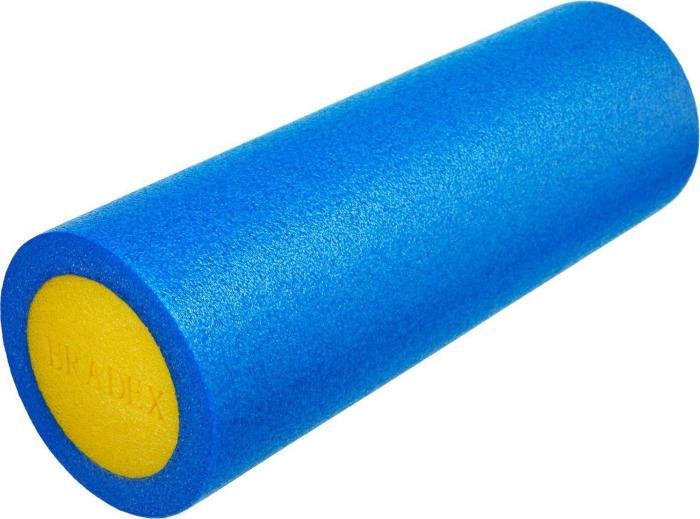 Ролик для йоги и пилатеса Bradex SF 0818, 15*45 см, голубой (Yoga roll, 15*45 cm, blue/yellow) - фото 1 - id-p175230275