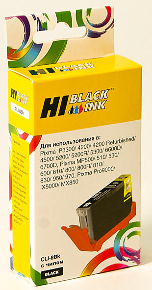 Картридж CLI-8BK/ 0620B024 (для Canon PIXMA MP500/ MP600/ MP830/ MP970/ iP4300/ iP5200) Hi-Black, чёрный