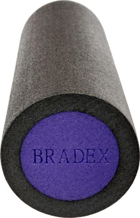 Ролик для йоги и пилатеса Bradex SF 0821, 15*45 см, серый (Yoga roll, 15*45 cm, grey/purple) - фото 2 - id-p182254176
