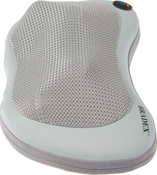 Массажная подушка с подогревом и разминающим массажем Шиацу, серая (Massage Pillow, gray), Bradex KZ 0564 - фото 8 - id-p187111071