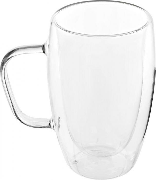 Кружка с двойными стенками, 450 мл, для кофе, капучино, латте, чая, стекло (glass mug 450ml), Bradex TK 0612 - фото 1 - id-p188044233