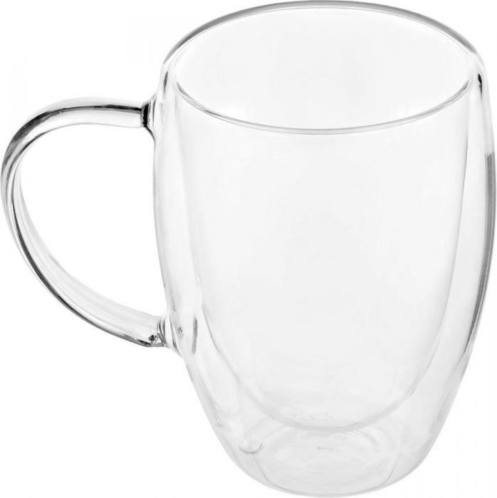 Кружка с двойными стенками, 350 мл, для кофе, капучино, латте, чая, стекло (glass mug 350ml), Bradex TK 0610 - фото 1 - id-p188044234
