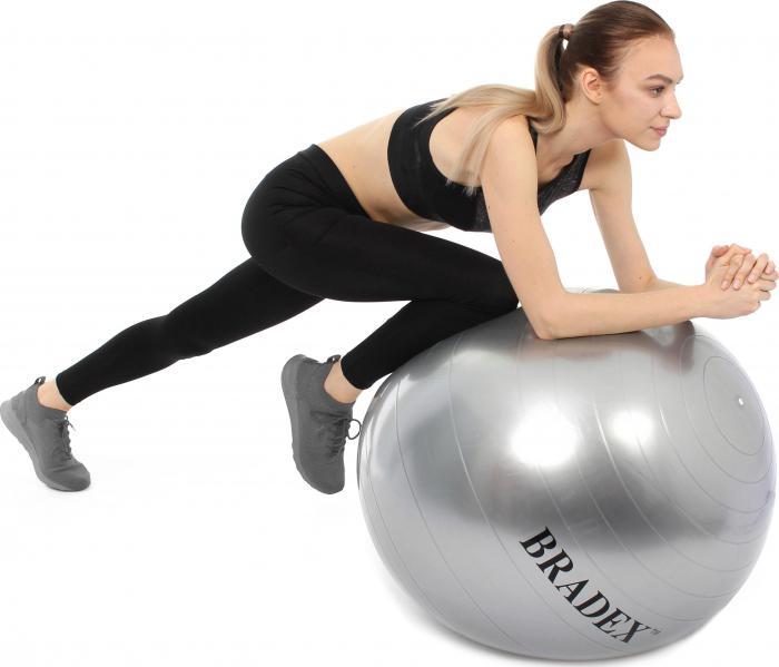 Мяч для фитнеса «ФИТБОЛ-55» с насосом (Fitness Ball 55 сm with pump), Bradex SF 0241 - фото 2 - id-p197347790