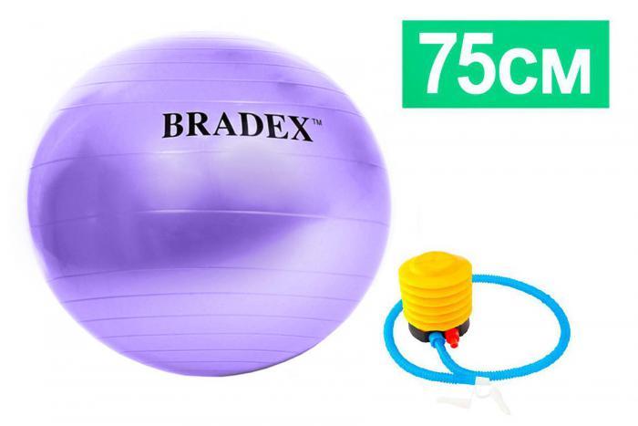 Мяч для фитнеса «ФИТБОЛ-75» Bradex SF 0719 с насосом, фиолетовый (Fitness Ball 75 сm with pump. Pantone number - фото 1 - id-p206081532