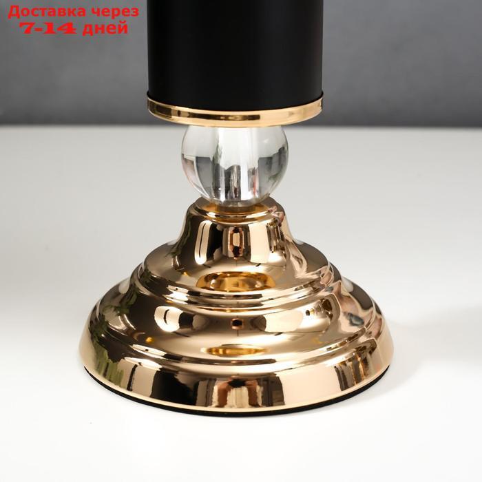 Подсвечник металл на 1 свечу "Колонна с кристаллами" чёрный с золотом 36х12х12 см - фото 4 - id-p206081897