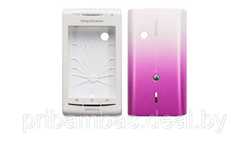 Корпус для Sony Ericsson Xperia X8 E15i белый + розовый - фото 1 - id-p2969142