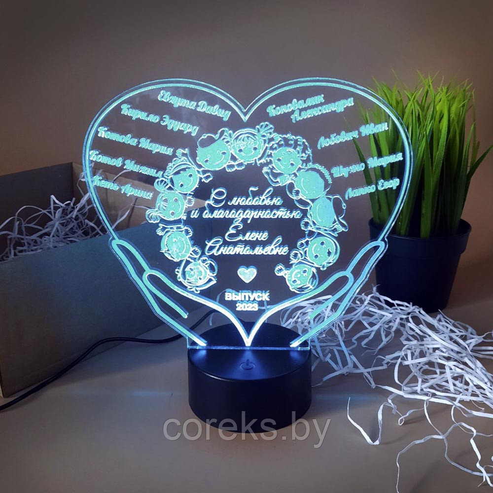 Светильник для учителя "Сердце" - фото 3 - id-p206213957