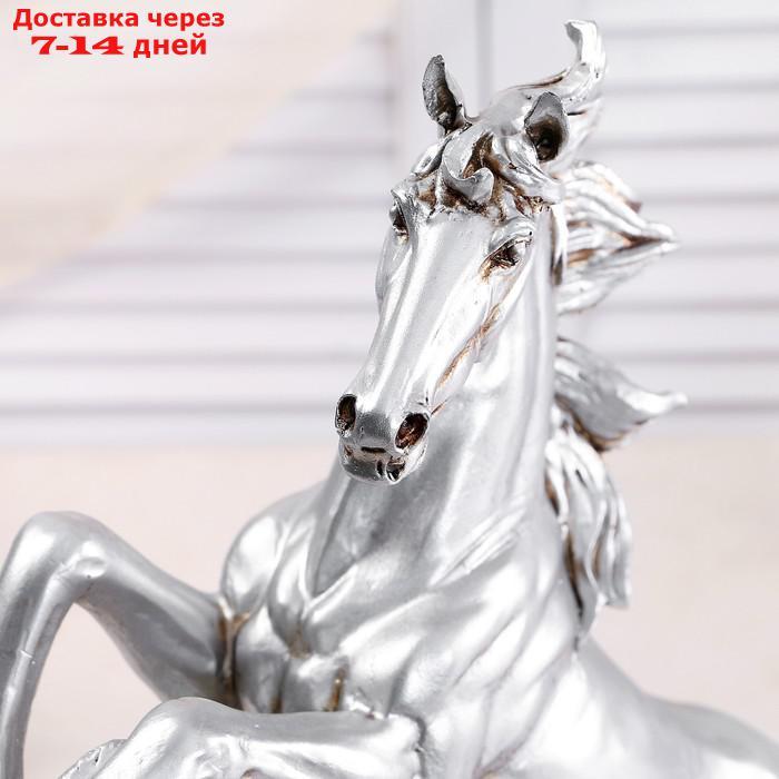 Часы настольные "Лошадь", цвет серебро, 40х31х15 см - фото 2 - id-p206083992