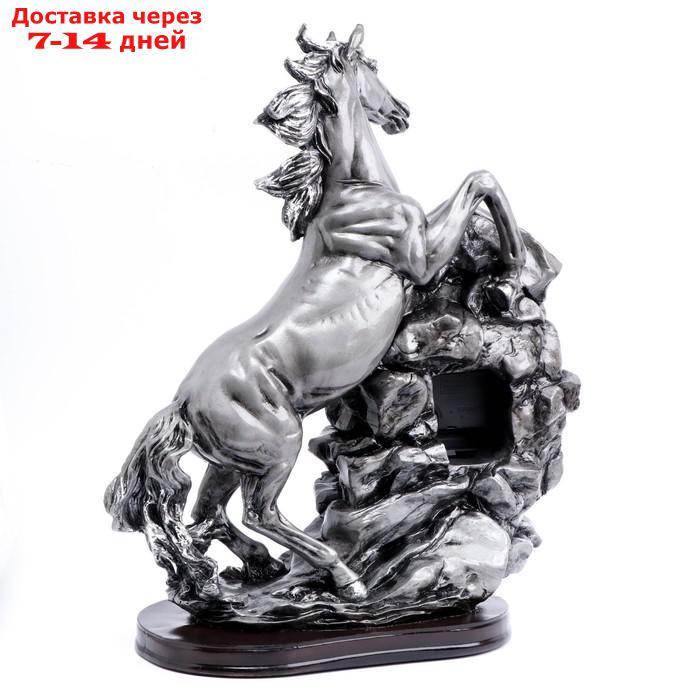 Часы настольные "Лошадь", цвет серебро, 40х31х15 см - фото 4 - id-p206083992