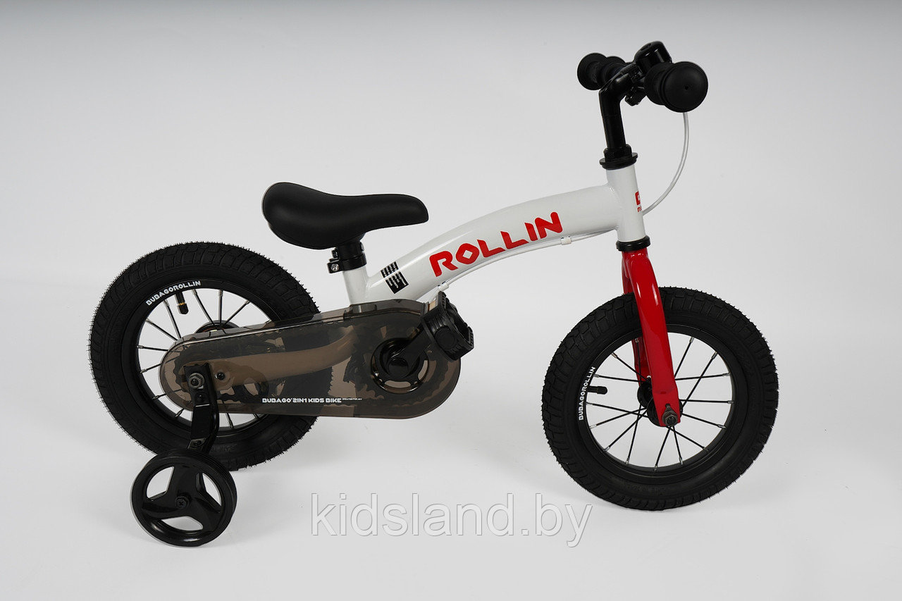 Беговел-велосипед Bubago Rollin цвет White-Red/Белый-красный - фото 5 - id-p206220827