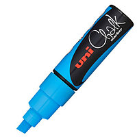 Маркер на меловой основе Mitsubishi Pencil CHALK, 8мм. (скошенный наконечник) (голубой)