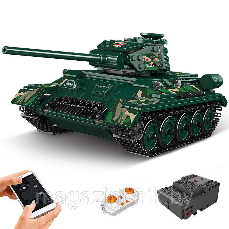 Конструктор Средний танк Т-34 на управлении, 20015 Mould King, 800 дет. - фото 4 - id-p206243042