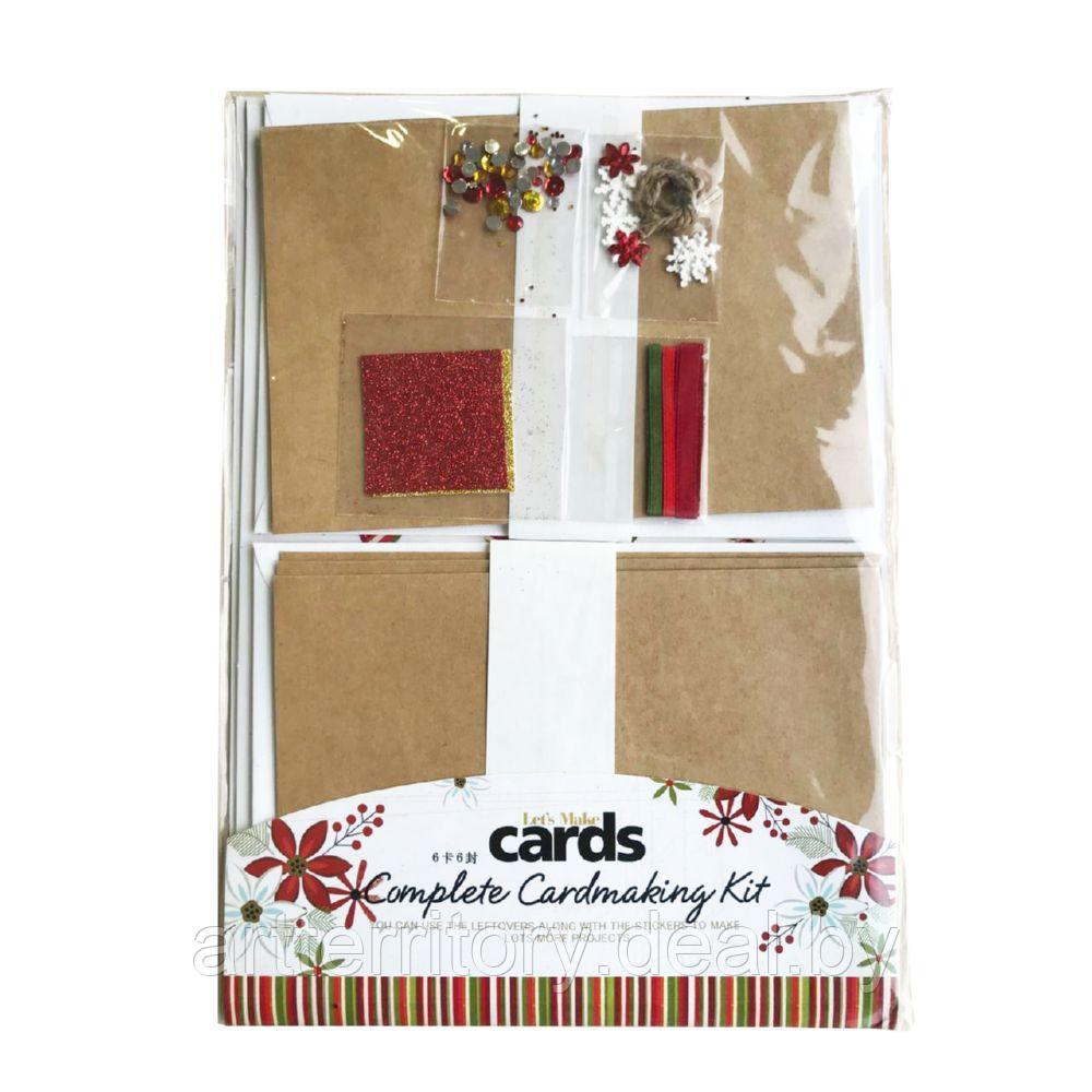Набор для изготовления открыток с конвертами "Новый год" (6 штук, 13х19см, 4345)