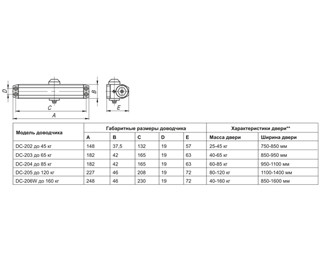 Доводчик дверной DC-204 BR до 85 кг (коричневый) - фото 2 - id-p206278995