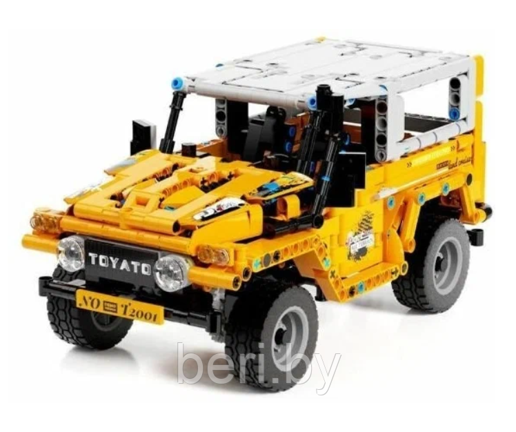 Т2001 Конструктор OffRoad Adventure Желтый внедорожник иннерционный, 880 деталей, аналог LEGO - фото 2 - id-p206304045