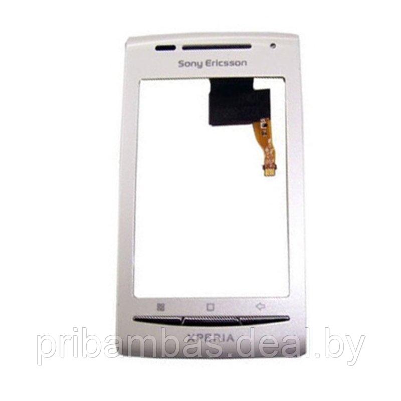 Тачскрин (сенсорный экран) для Sony Ericsson Xperia X8 E15i с рамкой белый совместимый (без кнопок) - фото 1 - id-p2968484