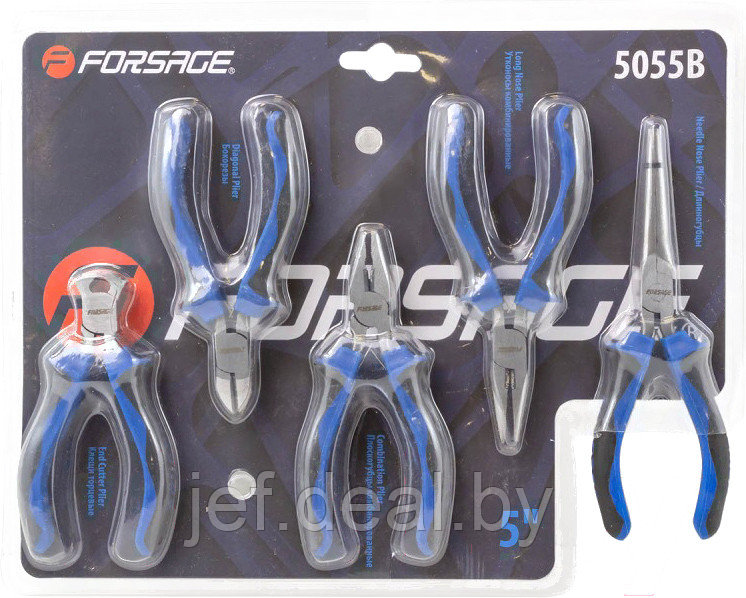 Набор шарнирно-губцевого инструмента мини 5 предметов в блистере FORSAGE F-5055B