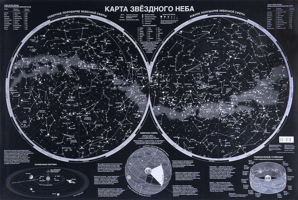 Светящаяся карта звездного неба в тубе (А0, 1170х790)