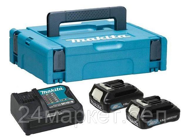 MAKITA Россия Комплект аккумулятор 12.0 В BL1016 2 шт. + зарядное устройство DC10SB в кейсе (MAKITA), фото 2