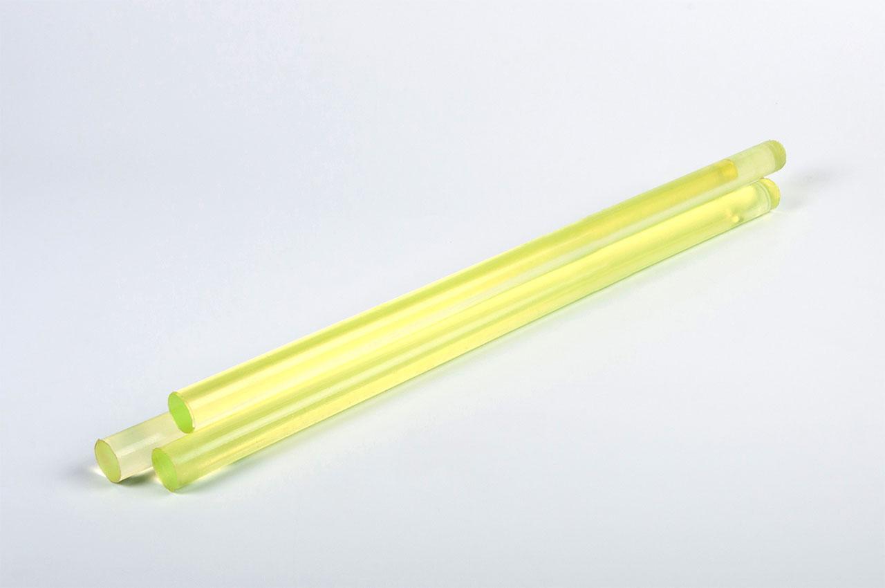 Полиуретан стержень Ф 25 мм ШОР А83 Китай (500 мм, 0.4 кг, жёлтый) - фото 1 - id-p206393073