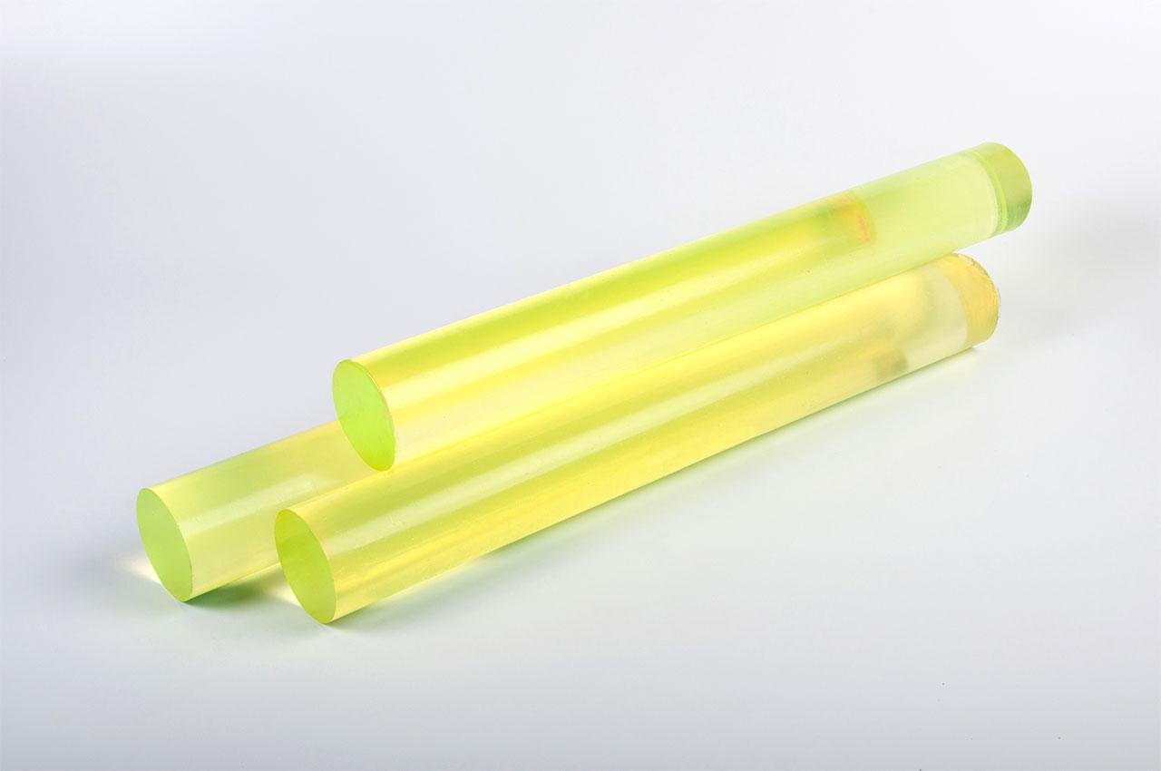 Полиуретан стержень Ф 65 мм ШОР А83 Китай (500 мм, 2.0 кг, жёлтый) - фото 1 - id-p206393093