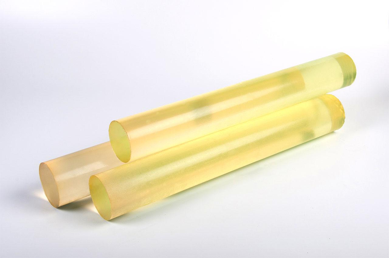 Полиуретан стержень Ф 70 мм ШОР А83 Китай (500 мм, 2.3 кг, жёлтый) - фото 1 - id-p206393095