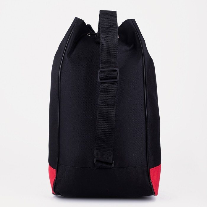 Рюкзак-торба молодёжный, отдел на стяжке шнурком, цвет чёрный/красный - фото 4 - id-p206404432