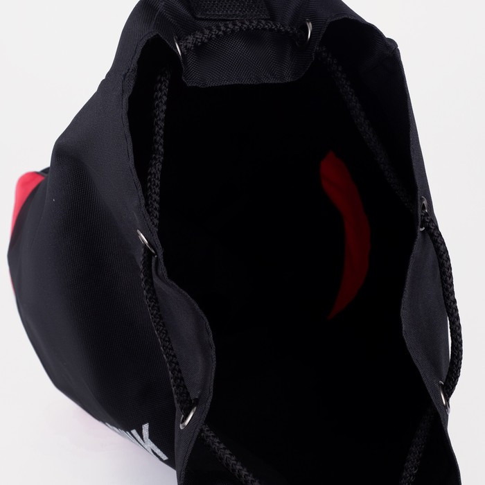 Рюкзак-торба молодёжный, отдел на стяжке шнурком, цвет чёрный/красный - фото 5 - id-p206404432