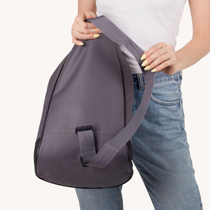 Рюкзак-торба молодёжный, отдел на стяжке шнурком, цвет чёрный/серый - фото 8 - id-p206404433