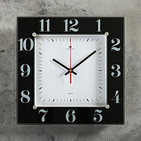 Часы настенные, серия: Классика, "Рубин", плавный ход, 31 х 31 см, черные